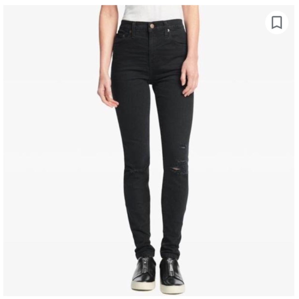FRYE Black Distressed Skinny Jeans